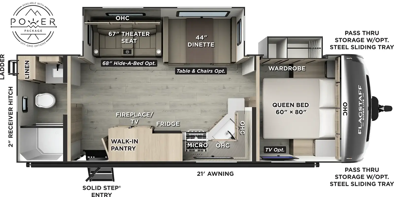 Flagstaff Super Lite Travel Trailers 26RBWS Floorplan